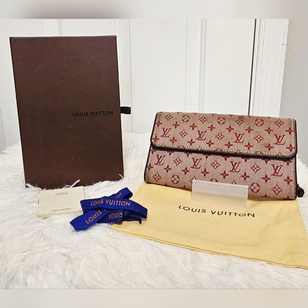 Louis Vuitton Mini Lin Cherry International Canvas Long Wallet